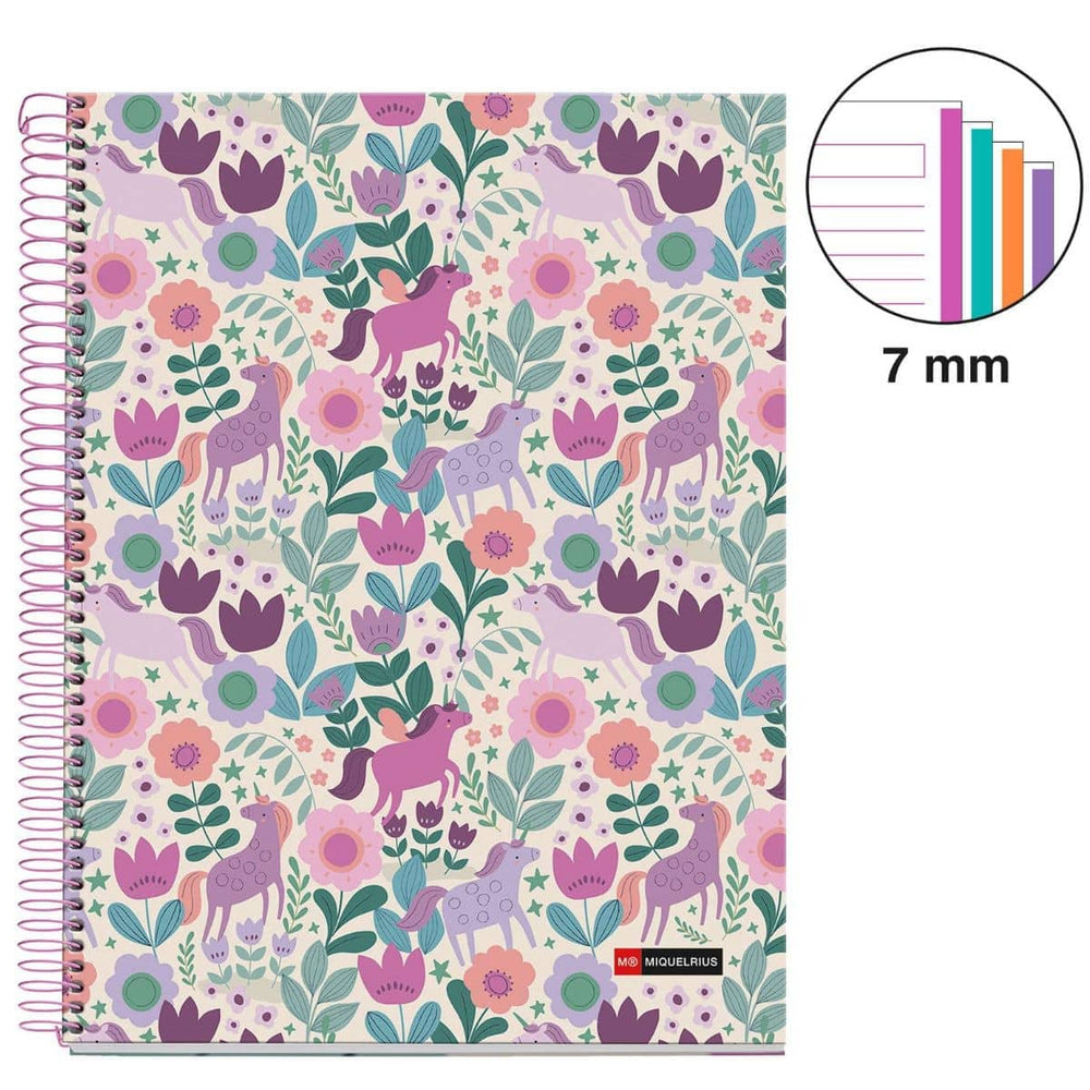 Spiralblock, liniertes A4-Heft – Magic Unicorn, 120 Seiten