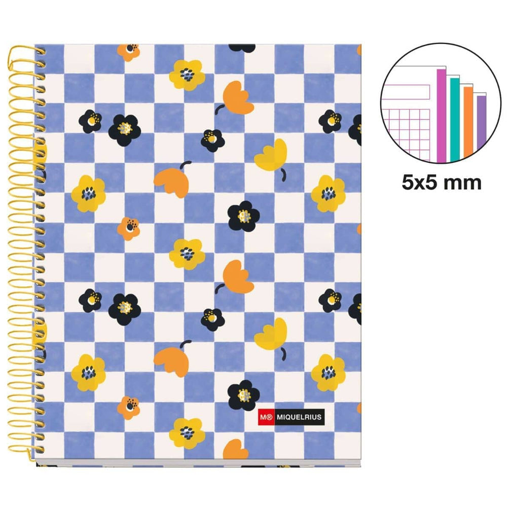 Notizbuch, kariertes Heft, Spiralbindung, A5 – Square It, 120 Seiten