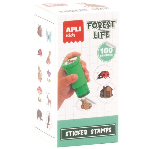Stempel mit Aufklebern – Wald