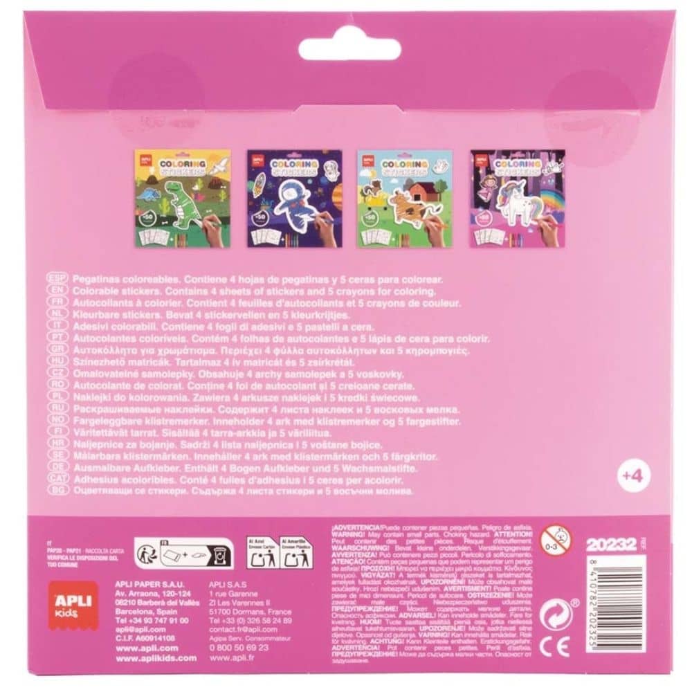 Aufkleber-Set zum Ausmalen mit Buntstiften – Prinzessinnen, 55 Stück