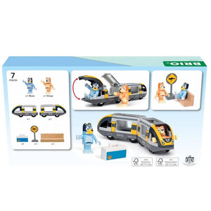 Rückseite der Verpackung des Bluey Trains
