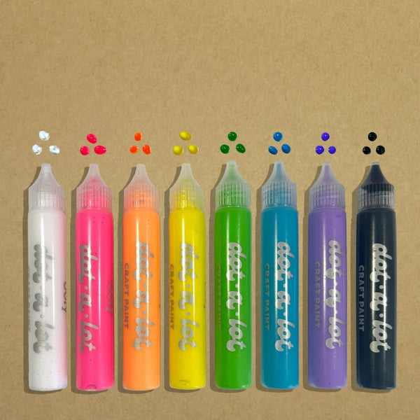 Neonfarbene Punktfarben Dot-A-Lot, 8 Stück
