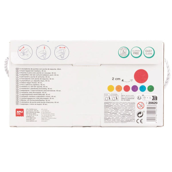 Tupfmarker mit Schaumstoffspitze – Dot Marker (6 Farben)