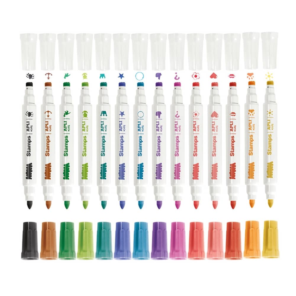 Stempel-Filzstifte für Kinder – Dual-Marker (14 Farben)