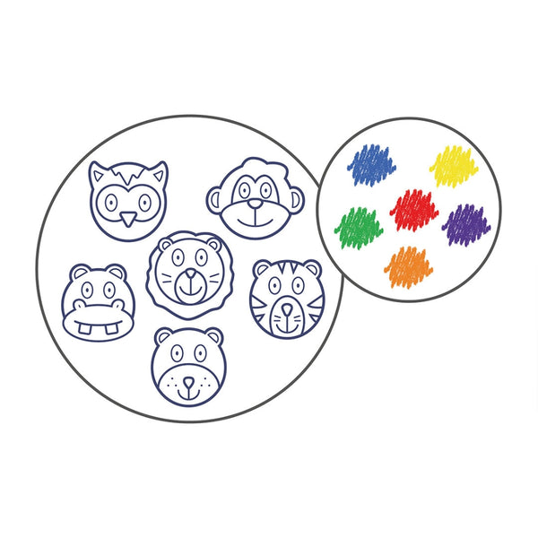 Wachsmalstifte in Tierform für Kinder – Tier-Buntstifte (6 Farben)