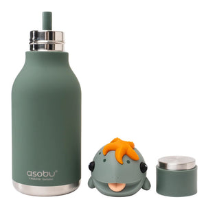 Thermosflasche mit Strohhalm „Bestie“ – Schildkröte, 460 ml