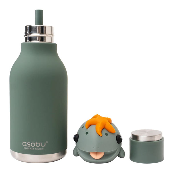 Thermosflasche mit Strohhalm „Bestie“ – Schildkröte, 460 ml