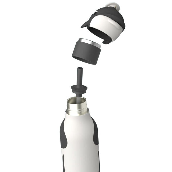 Thermosflasche mit Strohhalm von Bestie – Wal, 460 ml