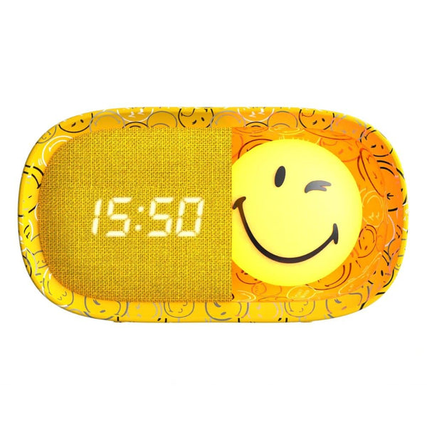 Kinderwecker mit Nachtlicht MOB Smiley World in Gelb - Ansicht 3