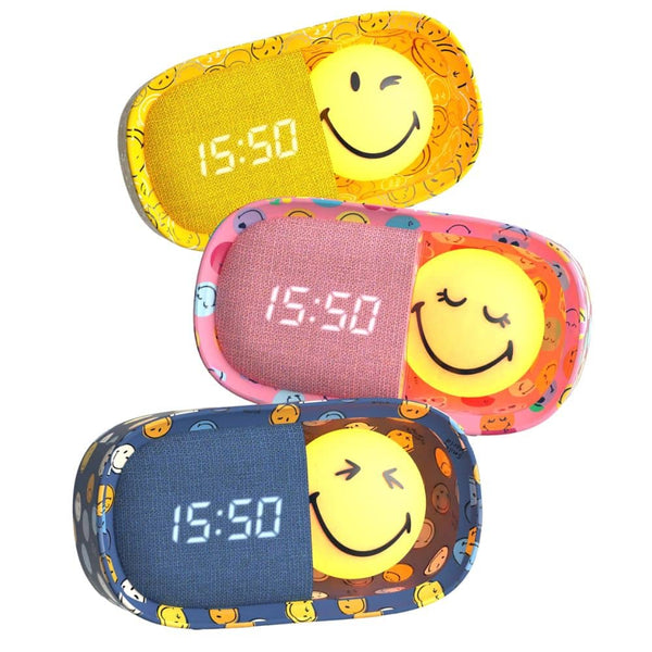 Kinderwecker mit Nachtlicht MOB Smiley World in Gelb - Ansicht 2