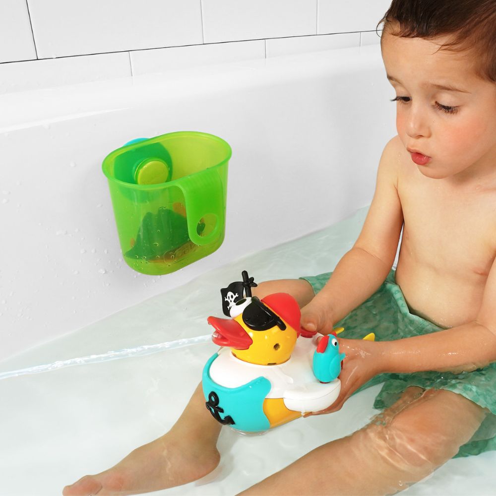 Schwimmende Badeente mit 13 Zubehörteilen - Piraten-Ente