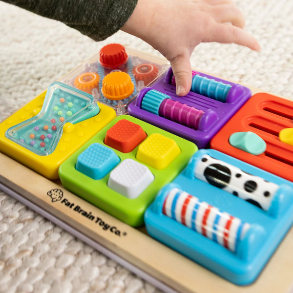 Set mit 5 sensorischen Quadraten mit Schraubkappen von PlayTab