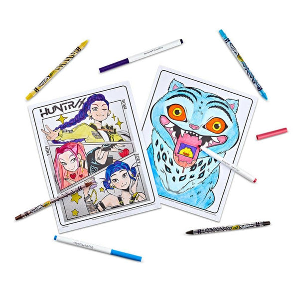 Kreativset Malbuch mit Filzstiften & Stickern im Koffer, 45-tlg., K-Pop Demon Hunters