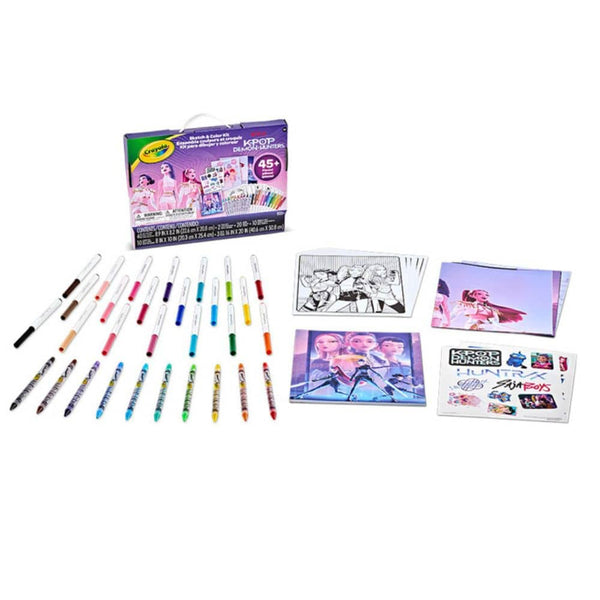 Kreativset Malbuch mit Filzstiften & Stickern im Koffer, 45-tlg., K-Pop Demon Hunters