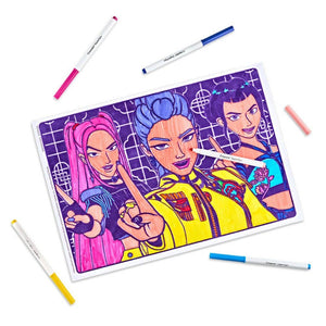 Core Coloring - Velours-Malbuch mit Filzstiften, K-Pop Demon Hunters (ab 6 Jahren)