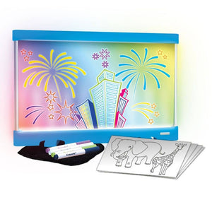 Colorvibe - LED-Leuchttafel zum Malen mit 10 Gel-Filzstiften - Blau