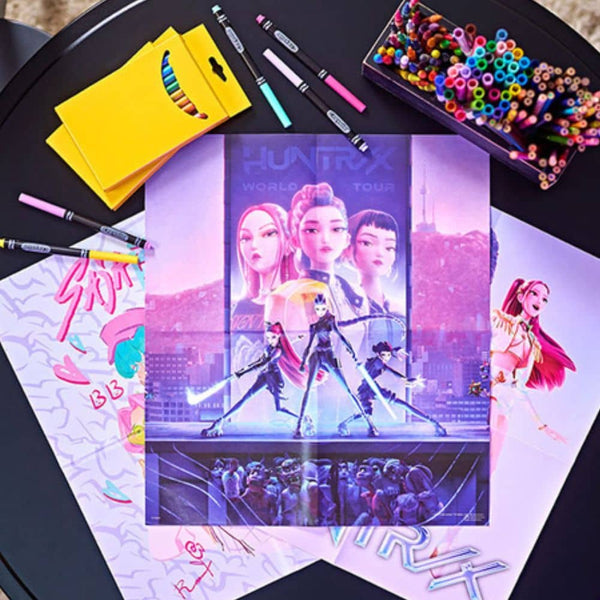 Kreativset Malbuch mit Filzstiften & Stickern, 60-tlg., K-Pop Demon Hunters