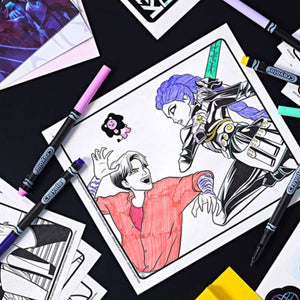 Kreativset Malbuch mit Filzstiften & Stickern, 60-tlg., K-Pop Demon Hunters