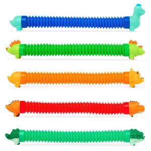 Battat Li'l Dino Buddies - 5 Dinosaurier mit gedehnten Röhren