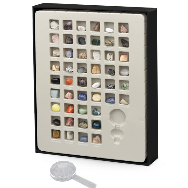 Mineraliensammlung für Kinder - Sammlung Gesteine & Mineralien (48 Steine)