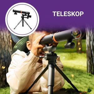 Kind schaut durch das Teleskop 3in1 von Science Can