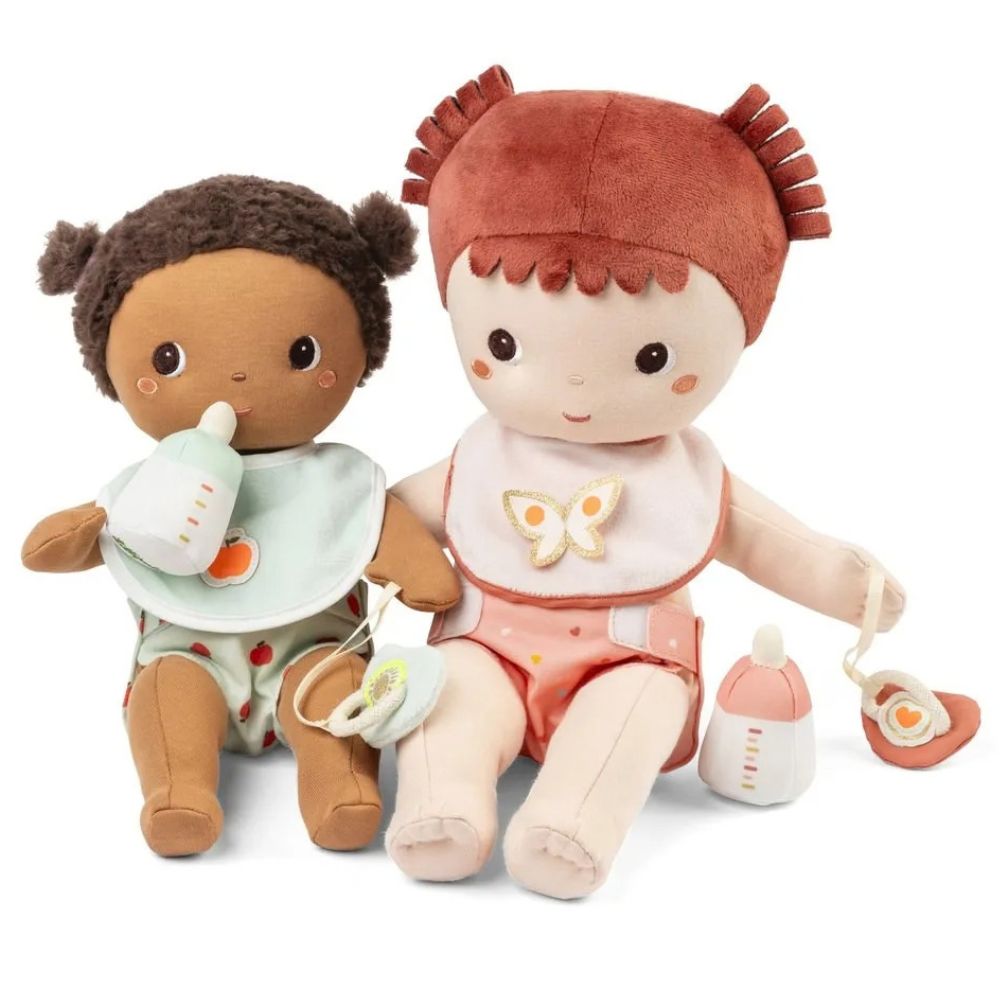Puppenzubehör-Set von Lilliputiens in Rosa: Lätzchen, Windel und Fläschchen