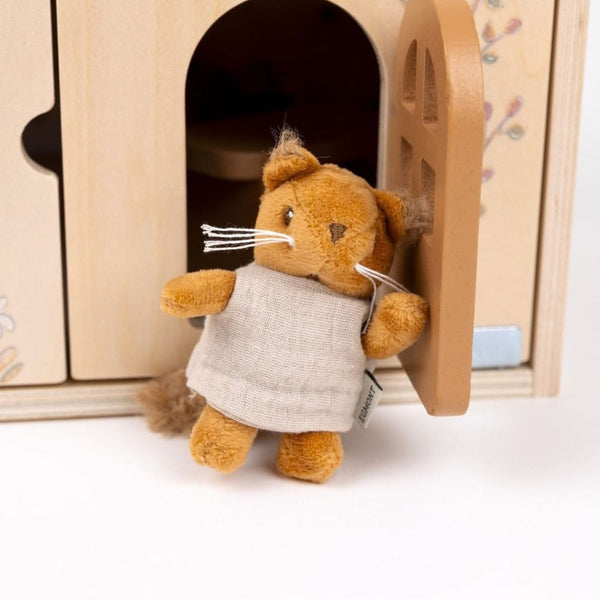 Holz-Puppenhaus - Puppenhaus mit Eichhörnchen (22 x 28 x 32 cm)