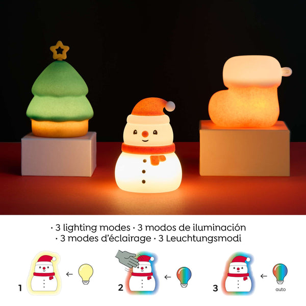Weihnachtslampe mit drei Leuchtmodi Xmas Time – Schneemann