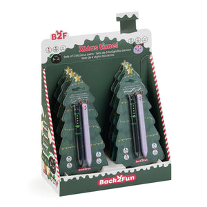 Zweifarbige Weihnachtskugelschreiber Xmas Time – Kätzchen & Rentier (2 Stück)