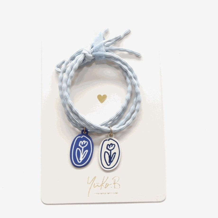 Yuko B. Haargummi-Armbänder Blumen - 2 Stück - Produktbild