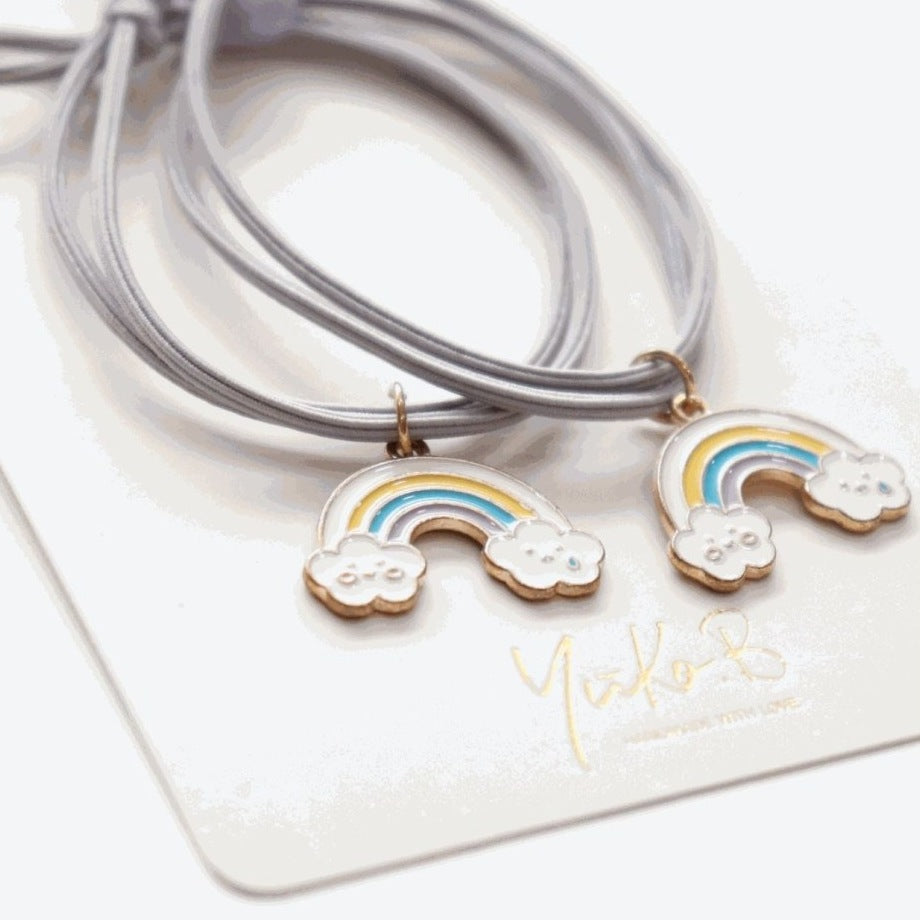 Yuko B. Haargummi-Armbänder Regenbogen - 2 Stück - Produktbild