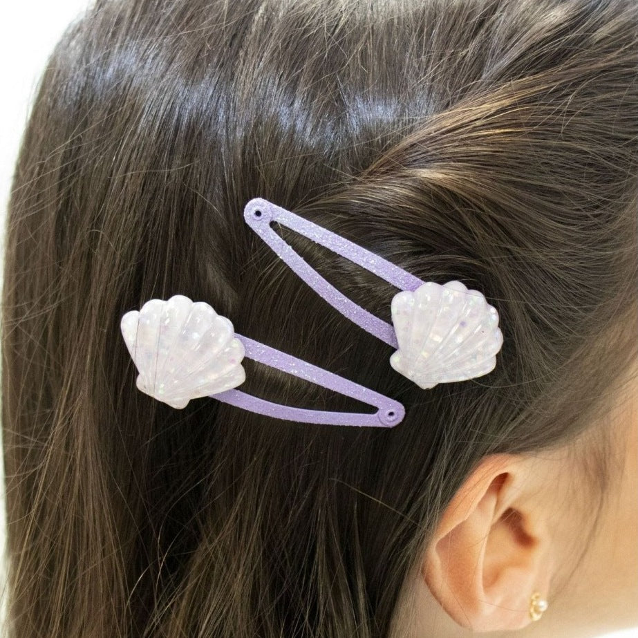 Yuko B. Haarspangen Muscheln, Lila