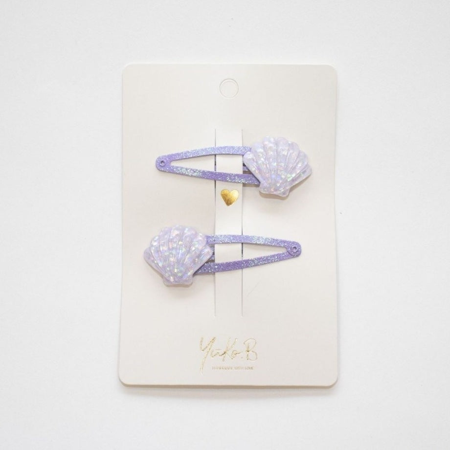 Yuko B. Haarspangen Muscheln, Lila