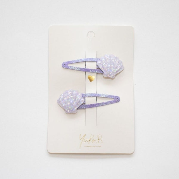 Yuko B. Haarspangen Muscheln, Lila - Ansicht 4