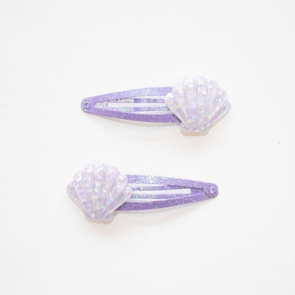Yuko B. Haarspangen Muscheln, Lila - Ansicht 2