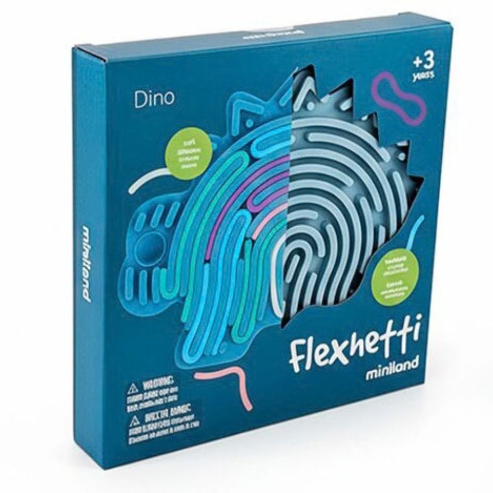 Miniland Flexihetti Dinosaurier - Sensorik-Puzzle aus Silikon mit bunten Legeteilen