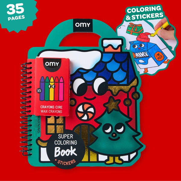 Malset Christmas von OMY mit 35 Malseiten und Stickern