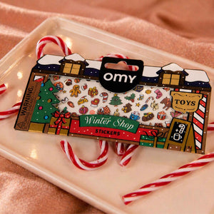 Vinyl-Sticker Winter Shop von OMY mit Zuckerstangen