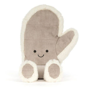 Jellycat Plüsch-Fäustling in Creme-Beige mit Gesicht, 27 cm - Ansicht 4
