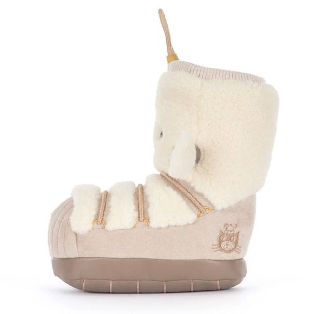 Jellycat Amuseables Perta Snow Boot - Plüsch-Schneestiefel in Creme, 21 cm