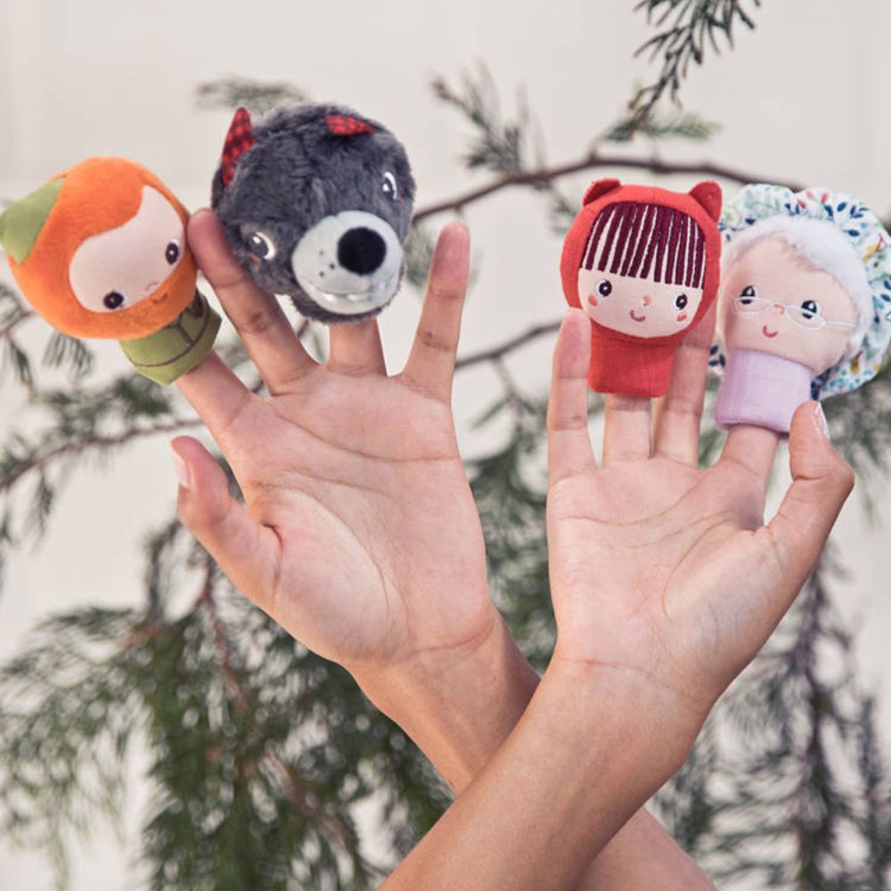 Lilliputiens Fingerpuppen Großmutter, Jäger, Rotkäppchen und Wolf