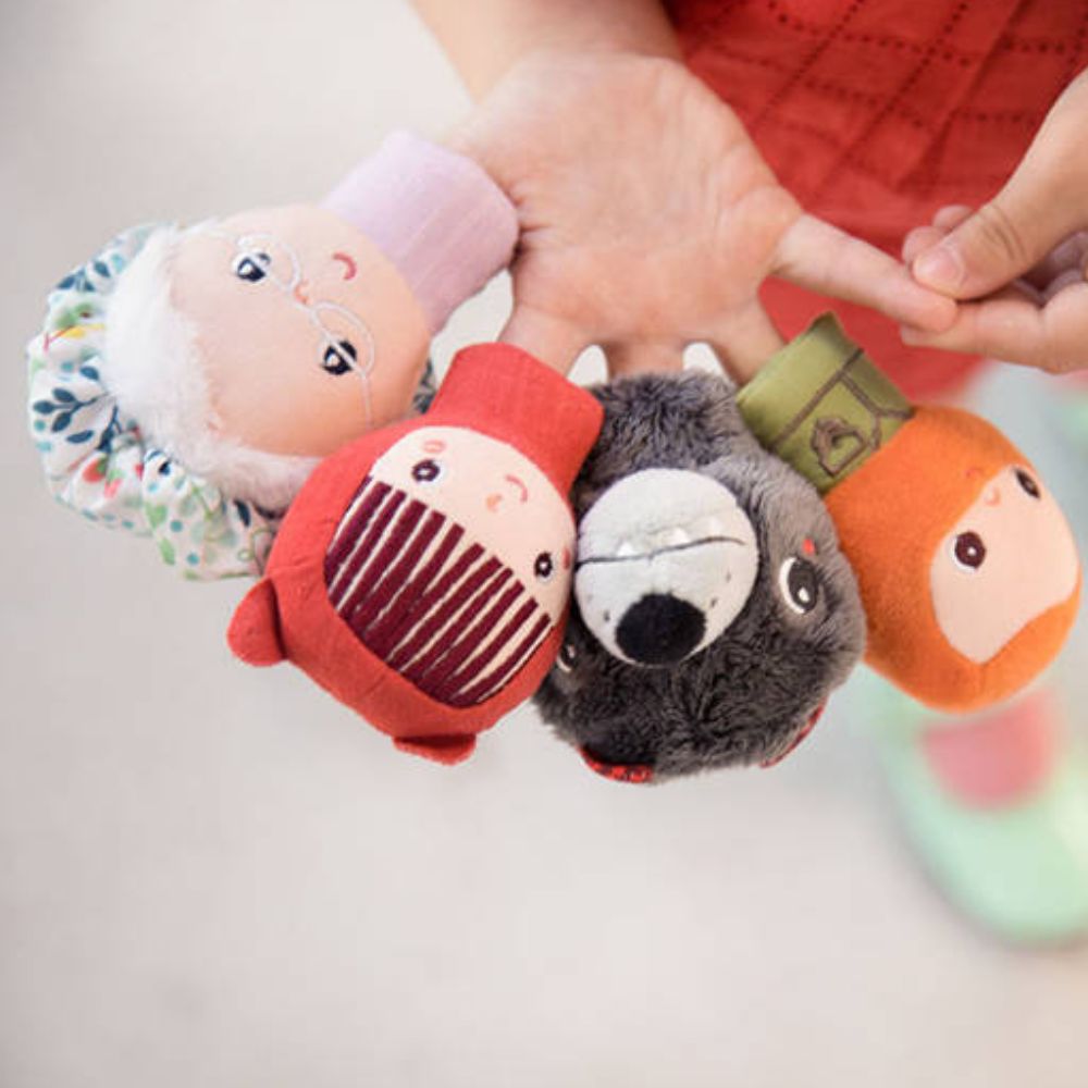 Lilliputiens Fingerpuppen Großmutter, Jäger, Rotkäppchen und Wolf