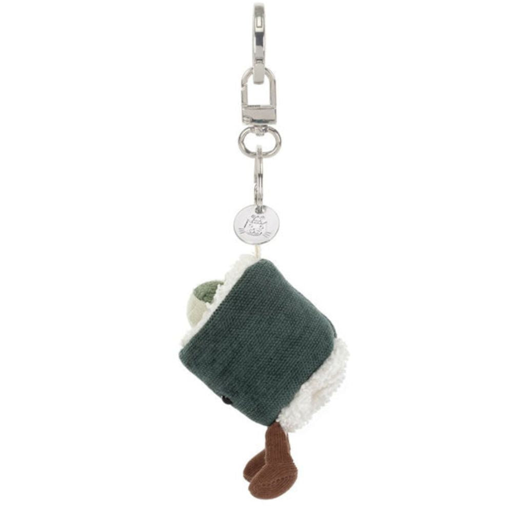 Jellycat Taschenanhänger Sushi Hosomaki mit Gesicht und Metallkarabiner, Vorderansicht