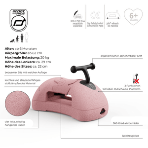 Rutschfahrzeug 3 in 1 My First – Rose