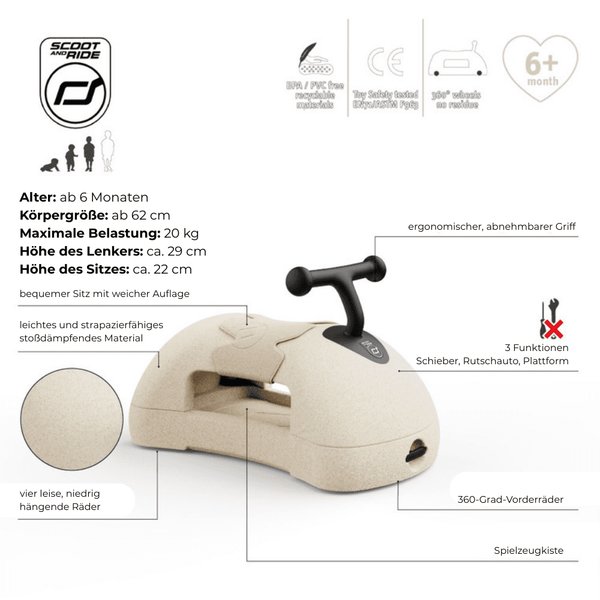 Rutschfahrzeug 3 in 1 My First – Sand