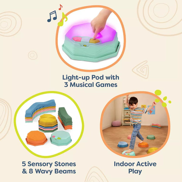 Musikalischer Sensorikpfad - Balance & Groove Set, Soft Colors (14-teilig)