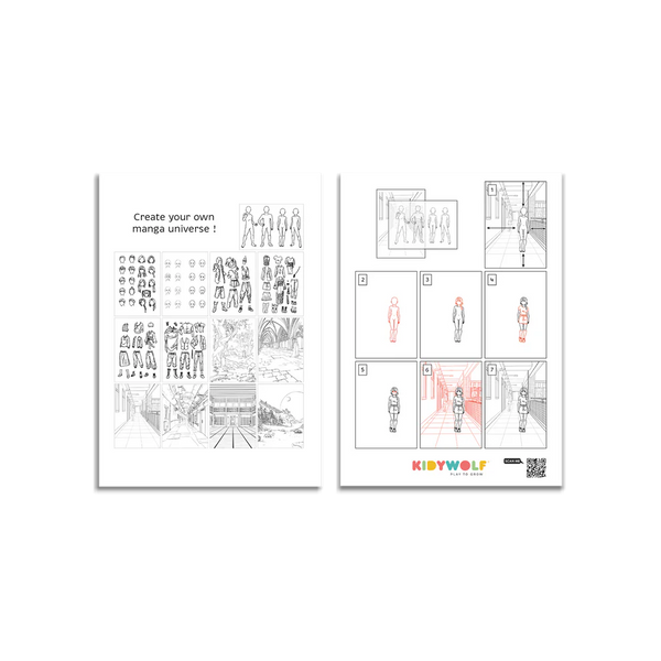 Beleuchtetes Tablet zum Schreiben- und Zeichnenlernen Kidydraw Pro – Manga