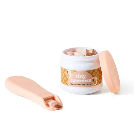 Magisches Glas von Tiny Tummies mit Löffel zum Füttern von Puppen – Italienisches Eis