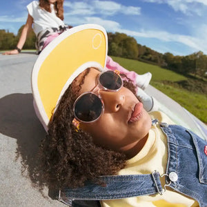 Flexible polarisierte Kindersonnenbrille Pop 7-12 J. - Nude Sun