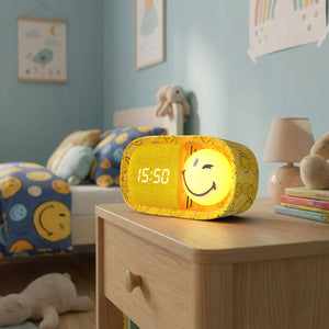 Kinderwecker mit Nachtlicht - Smiley World, Gelb (ab 3 Jahren)